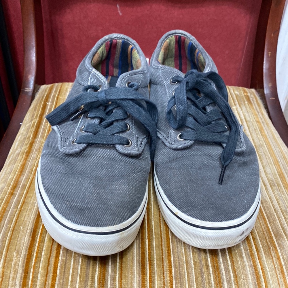 Vans Men's Off The Wall Black Denim Sneakers Size 12